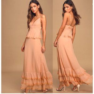 Lulu's Endless Beauty Blush Pink Tiered Maxi Dress